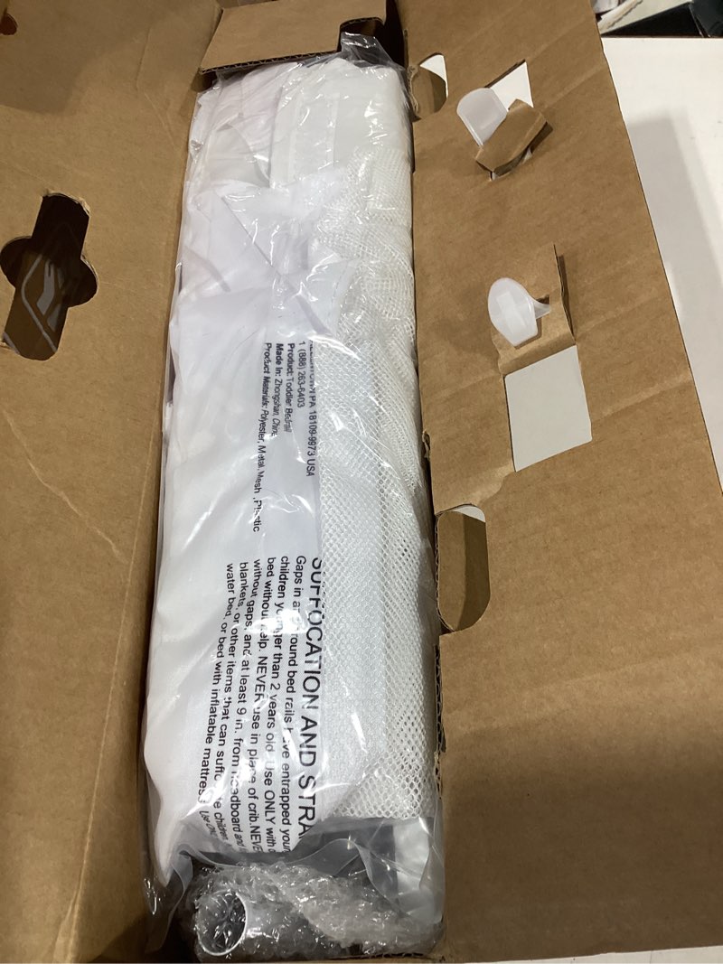 Condition photo showing New/Like New for comfybumpy 1-pack bed rail for toddlers 55.5" l x 19.5" h | toddler bed rails for twin, full, queen & king mattress size | swing down rail guard | mattress side rail for kids | white white 55.5”l x 19.5”h | 1-pack