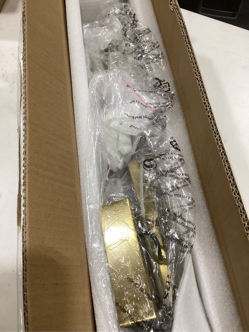 Condition photo showing New/Like New for LED Bathroom Vanity Light: 24 inch Brushed Gold Acrylic Modern Lighting Fixtures - 3 Lights Contemporary Smoke Design Wall Lights Fixture Over Mirror 3000K Gold 3 Light