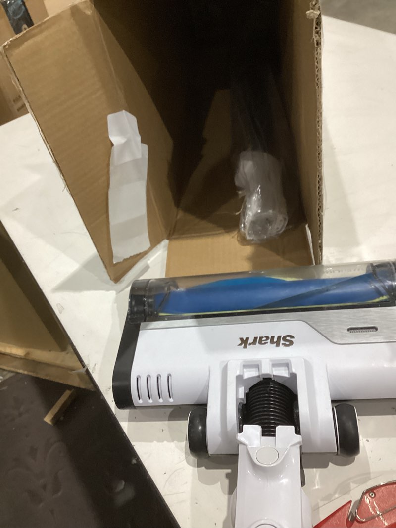 Condition photo showing Good Condition for shark powerpro plus cordless stick vacuum, lightweight, rechargeable, floordetect technology, hepa filter, up to 50-minute runtime, powerful pet hair pickup, carpets & hard floors, pure water, iz377h