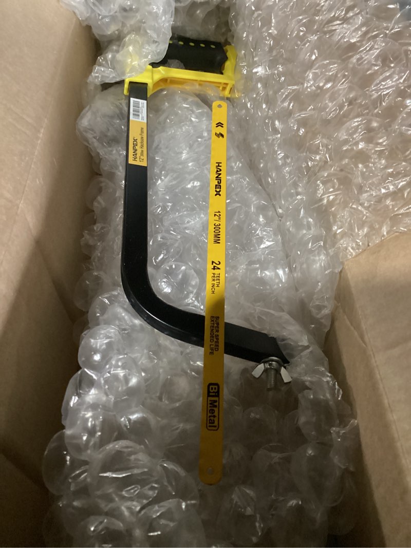 Condition photo showing Good Condition for 12inch high-tension hacksaw frame with 24 tpi bi-metal blade, hand saw suitable for metal, wood, pvc, carpentry style-2