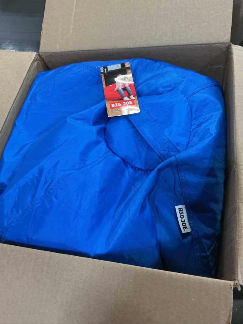 Condition photo showing New/Like New for big joe classic bean bag chair for kids bedroom and reading nook, easy-clean sapphire, durable nylon polyester blend, 2 feet refillable sapphire single classic beanbag