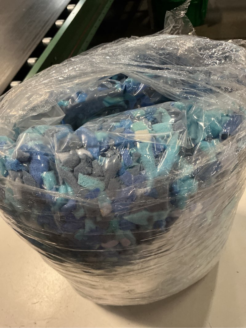 Condition photo showing New/Like New for bean bag filler, 15lbs shredded memory foam stuffing, filling & refill for bean bag chairs, couch cushions, punching bags, pillows, sofas, dog beds, multi color & shape multi color 15 pound (pack of 1)