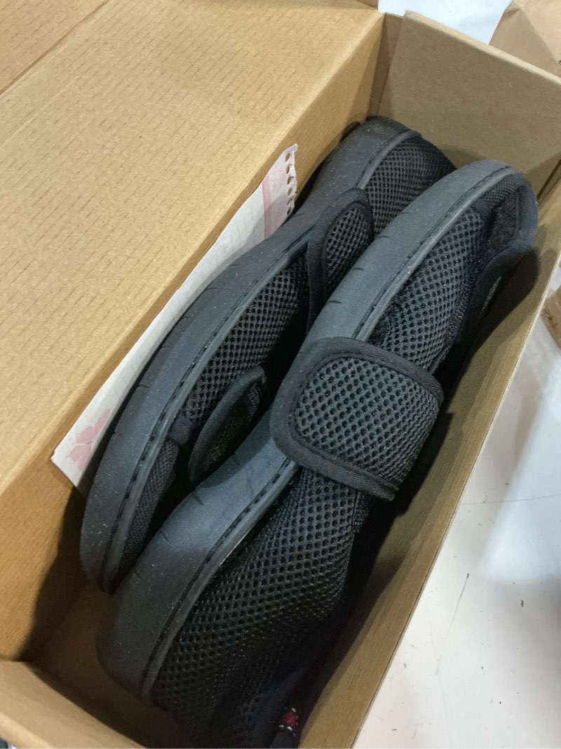 Condition photo showing Good Condition for walkfun arch support mesh adjustable diabetic house shoes open toe closed back slip-on indoor slippers for men and women outdoor 9 black-women size