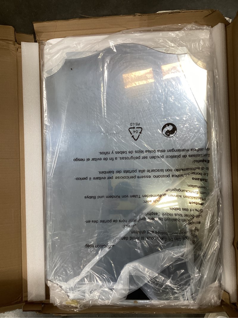 Condition photo showing Good Condition for 2-Pack Arched Mirror Wall Decor, Frameless Mirror, Antique Mirror Tempered Irregular Wall Mirror, Elegant Mirror for Bathroom, Living Room, Bedroom, Entryway, 30"x20" Tempered Glass 30" x 20"