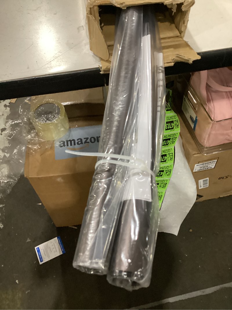 Condition photo showing As Is for adjustable curved shower rod, 42-72 inches extra wide shower curtain rod, rust proof, premium stainless steel, curved shower rod for bathroom bronze bronze 42-72 inches