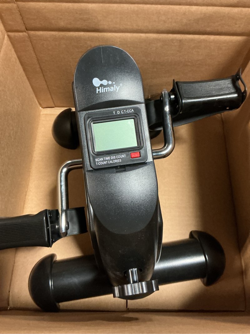 Condition photo showing As Is for Mini Exercise Bike, himaly Under Desk Bike Pedal Exerciser Portable Foot Cycle Arm & Leg Peddler Machine with LCD Screen Displays Black