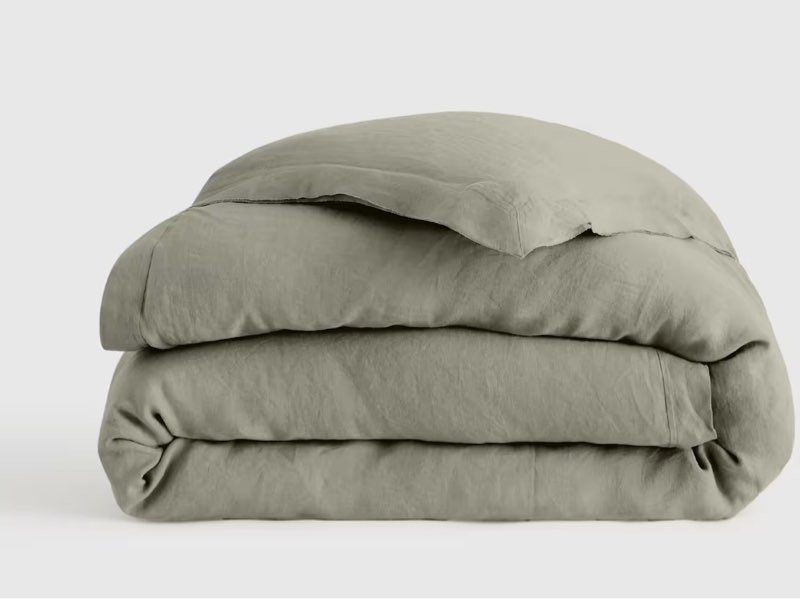 quince european linen double flange duvet cover king/calking