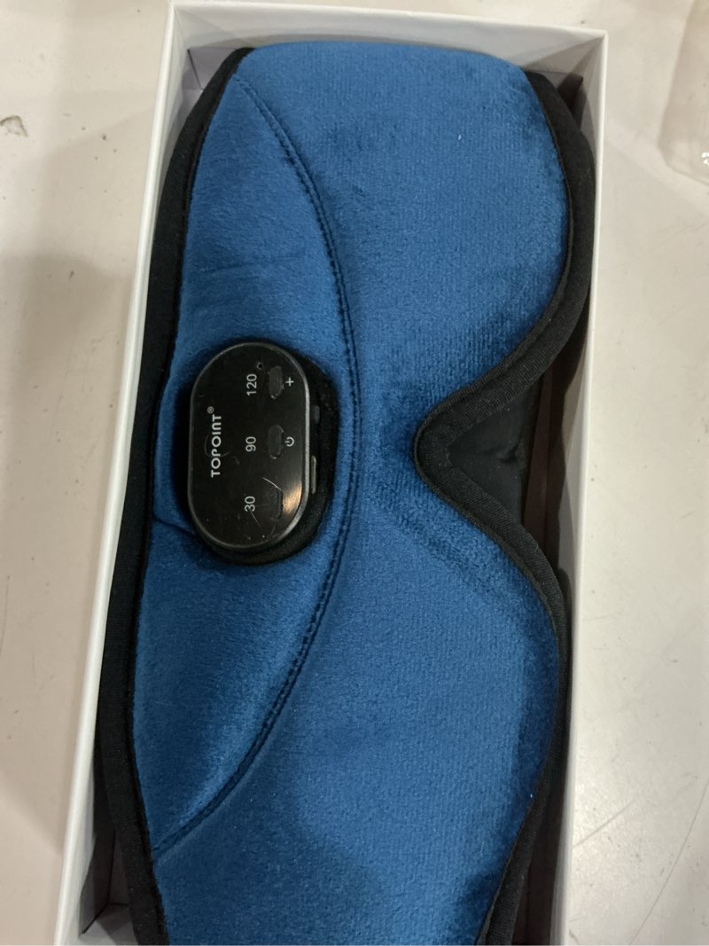 Condition photo showing Good Condition for topoint sleep mask with bluetooth headphones, 3d eye mask for sleep headphones with white noise, total blackout, 5.4 bluetooth, timer, 15 hours for women men, travel, meditation, nap, cpap users white noise 3d blue