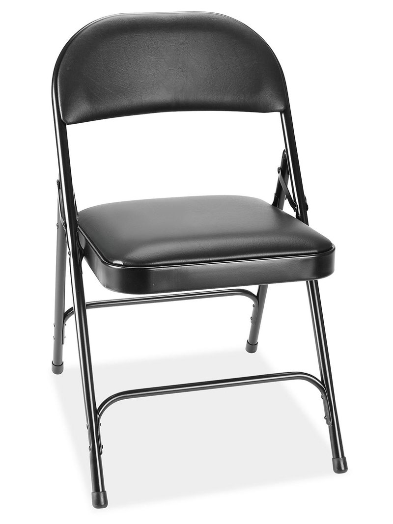 Deluxe Vinyl Padded Folding Chair - Black