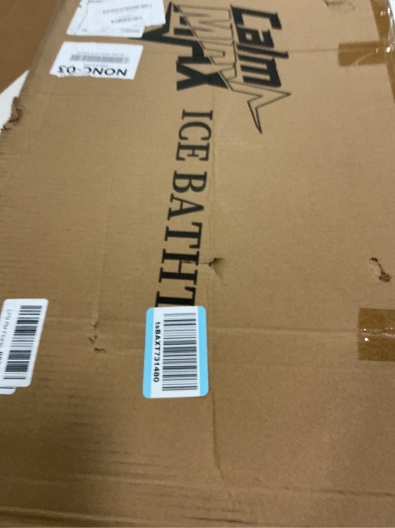 Condition photo showing New/Like New for CalmMax Oval Ice Bath Tub with Cover for Athletes XL Portable Cold Plunge Tub - 130 Gal Capacity for Cold Water Therapy Ice Baths at Home Outdoor Gym 41IN