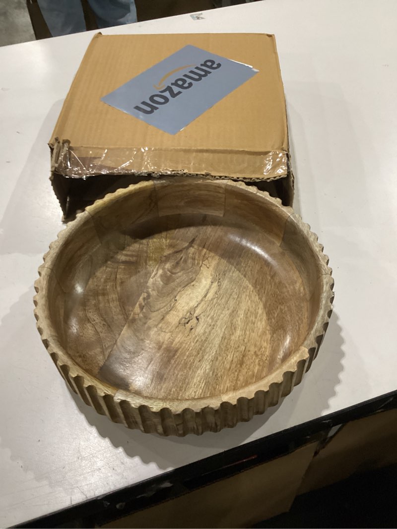 Condition photo showing New/Like New for Kimona Fruit Bowls Wooden Fruit Bowl or Candy Bowl, Elevate Your Space With A Unique Bowl Centerpiece (10" X 10" X 2.5")