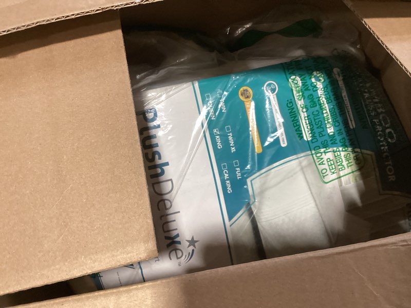 Condition photo showing Good Condition for plushdeluxe premium bamboo mattress protector – king size, waterproof, & ultra soft breathable noiseless washable bed mattress cover for comfort & protection - white