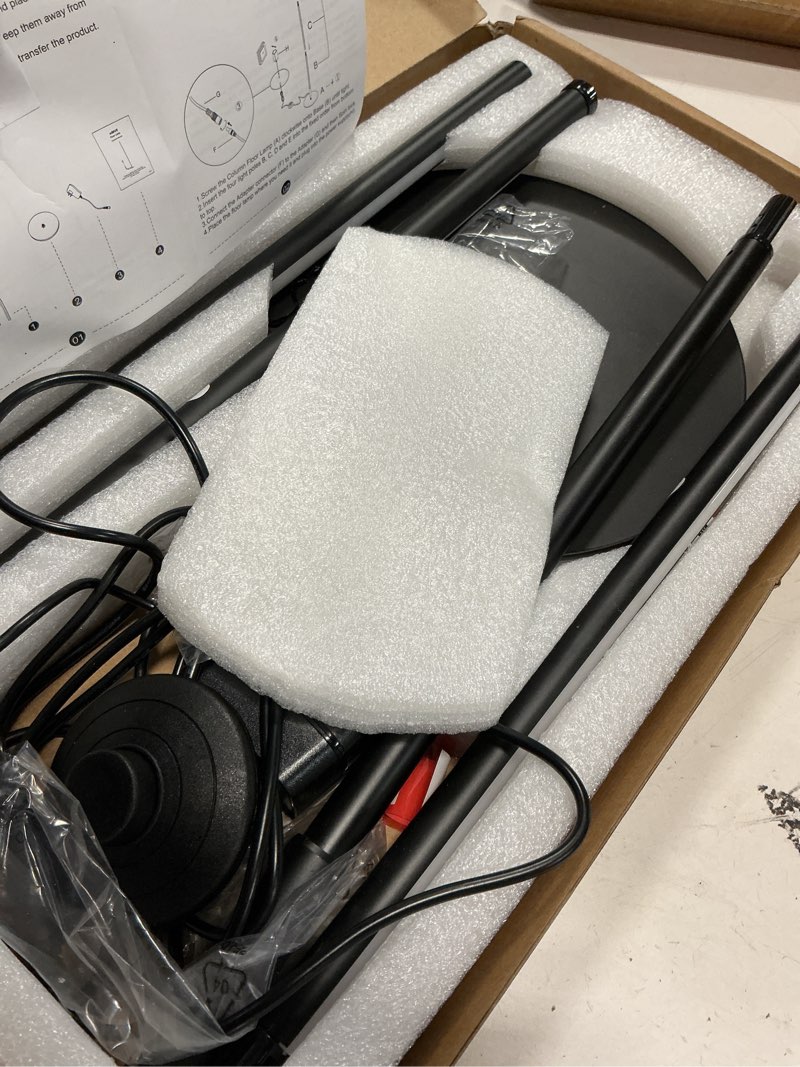 Condition photo showing Good Condition for EDISHINE LED Corner Floor Lamp, 57.5" Minimalist Dimmable Sleek Light, Adjustable Height, Standing Tall Floor Lamps for Living Room, Bedroom, Office, 3000K Warm White Light, Black