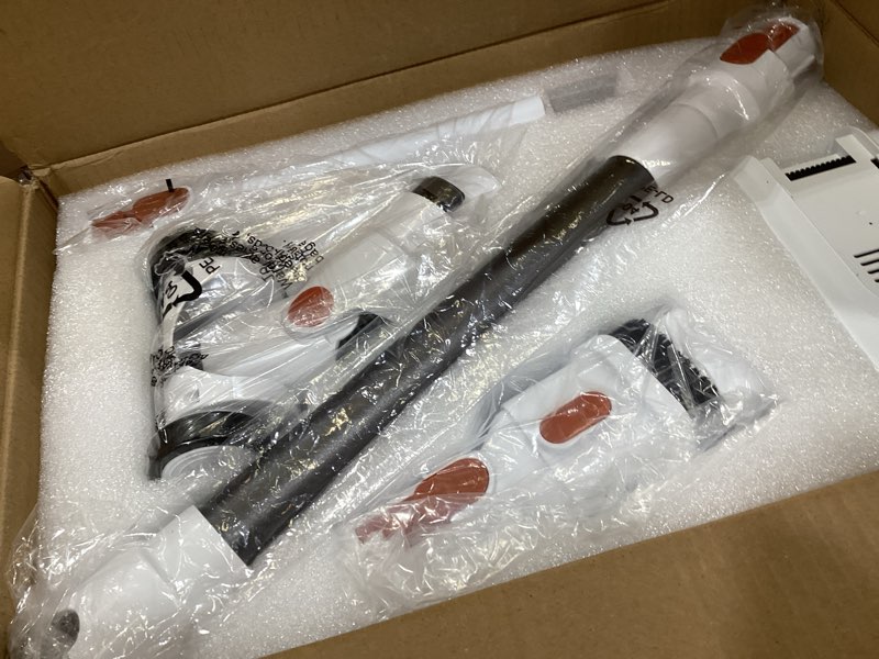 Condition photo showing New/Like New for tikom v500 cordless vacuum cleaner for home, 40000pa/450w stick vacuum with led touch screen, charging wall dock, anti-tangle, lightweight handheld vacuum for pet hair, hard floor, carpet orange&white