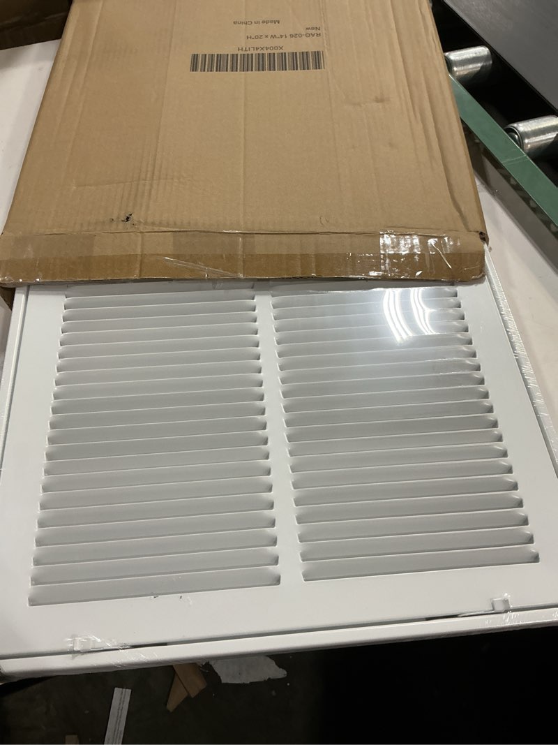 Condition photo showing New/Like New for Return Air Filter Grille Fit 14x20 Duct Opening,Steel Air Return Vent Cover Grill,HVAC Vent Covers for Wall and Ceiling,Holds 1" Thick AC Filter 14"Wx20"H