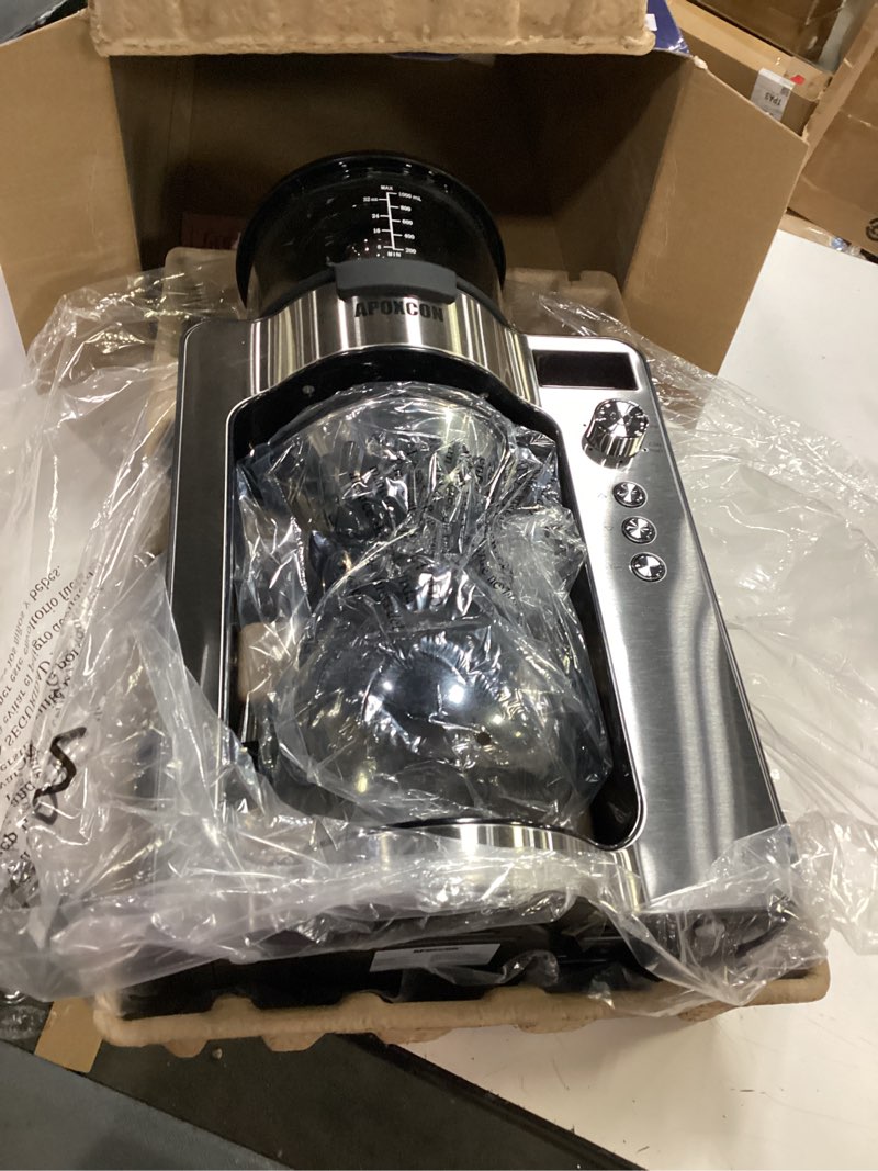 Condition photo showing Good Condition for apoxcon automatic drip coffee maker for coffee enthusiasts -pour over coffee brewer with programmable timer, hand drip simulation, adjustable strength, built-in scale, glass water tank & carafe