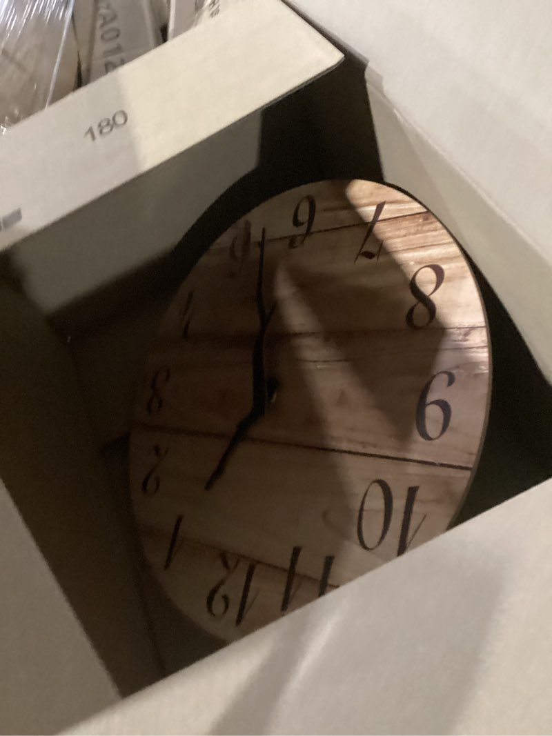 Condition photo showing Good Condition for item similar to photo) wall clock, modern wall clocks battery operated, silent non ticking clock decorative for living room, office, home, school 8 inch (brown) brown 8 inch