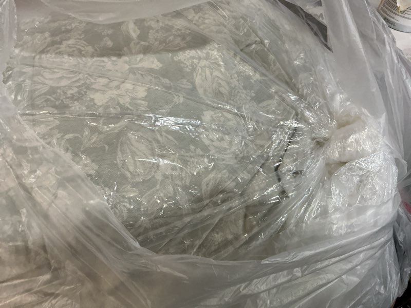 Condition photo showing As Is for Laura Ashley - Queen Comforter Set, Reversible & Naturally Soft Cotton Flannel Bedding w/Matching Pillowcases, Medium Weight for Year Round Use, 3 Piece Bed Sets (Meredith Grey) Queen Meredith Grey