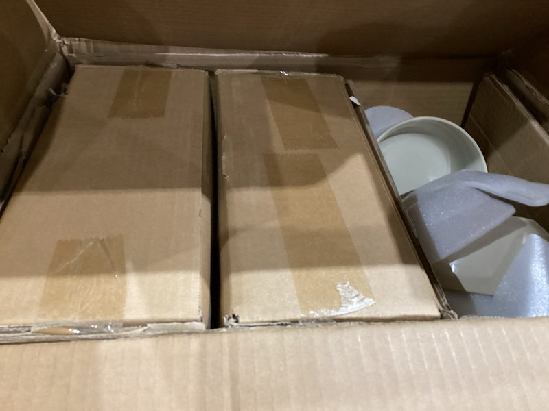 Condition photo showing Good Condition for AmorArc Stoneware Dinnerware Sets,Round Reactive Glaze Plates and Bowls Set,Highly Scratch Resistant | Dishwasher & Microwave Safe,Dishes Service for 6 (18pc) Pearled Ivory Service for 6