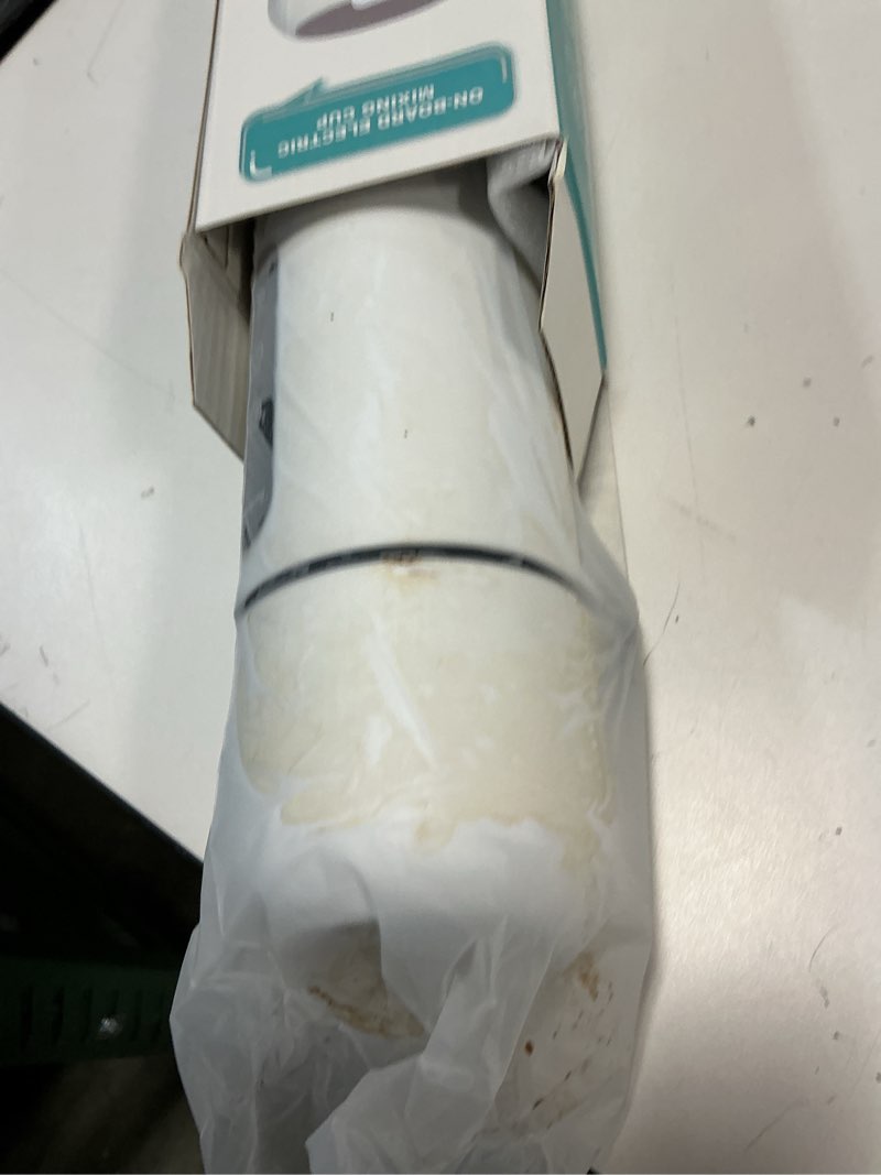 Condition photo showing As Is for Car Kettle, Portable Electric Travel Kettle, 12V/24V Car Coffee Warmer,420ML Hot Water Heater with Built-in Magnetic Induction Stirring,Mini Hot Water Boiler for Tea Coffee Milk White