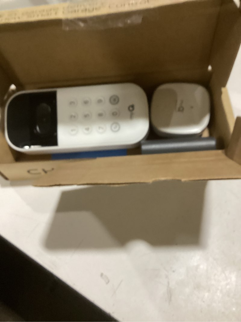 Condition photo showing As Is for myq smart garage door video keypad with wide-angle camera,customizable pin codes,and smartphone control–take charge of your garage access works with chamberlain, liftmaster and craftsman openers,white