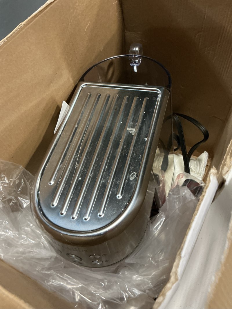 Condition photo showing As Is for breville bambino espresso machine bes450bss, brushed stainless steel