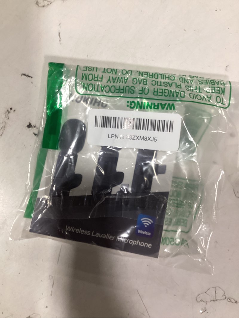 Condition photo showing New/Like New for 2 pack wireless lavalier microphone for iphone ipad and android phone, lapel mic plug and play wireless mic noise reduction mini microphone for video recording interview podcast vlog youtube tiktok without case black