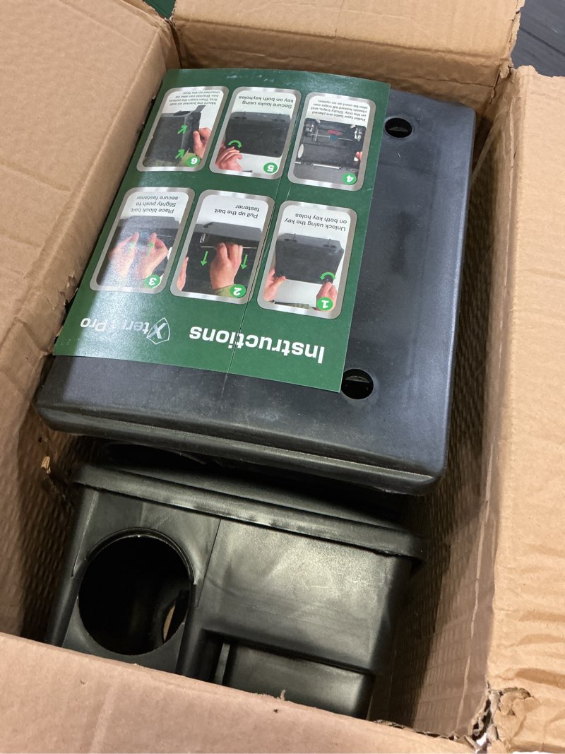 Condition photo showing Good Condition for large rat bait stations 4 pack, effective mouse bait station for home garden and outdoors, this rodent bait station keeps children and pets safe (bait is not included)