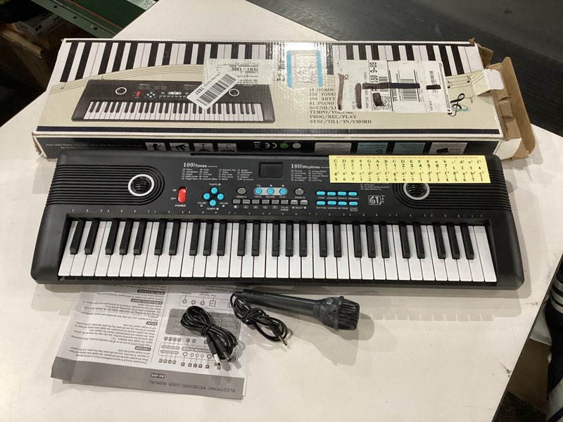 Condition photo showing New/Like New for 61 keys piano keyboard, Electronic Digital Piano with Built-In Speaker Microphone, Portable Keyboard Gift Teaching for Beginners, electric piano for kids, Birthday Gift for Children