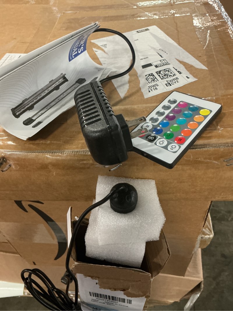 Condition photo showing As Is for MQ 36 in Submersible LED Aquarium Light, 13W Color Changing Fish Tank Light with Remote Control, IP68 Crystal Glass 42 LEDs Lights Bar, for 38-45in Longest Side Tanks 42LED-Length 36"