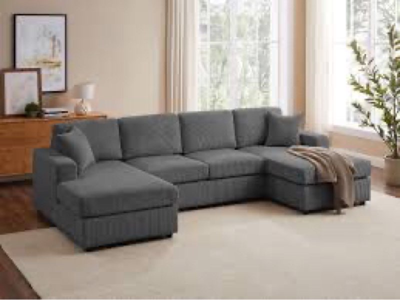 3-Piece Upholstered Sectional for Living Room Upholstery Color: Dark Gray