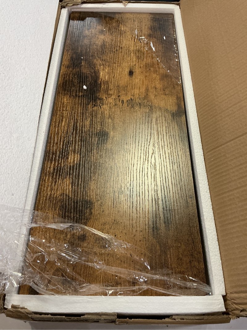 Condition photo showing Good Condition for QEEIG Floating Shelves for Wall 23.6" Long - Wall Mounted Shelf Bathroom Kitchen Living Room Bedroom Farmhouse Home Decor Display Bookshelf Large 23.6 x 9.3 inch Set of 2, Rustic Brown (008-60BN) 23.6" A. Brown