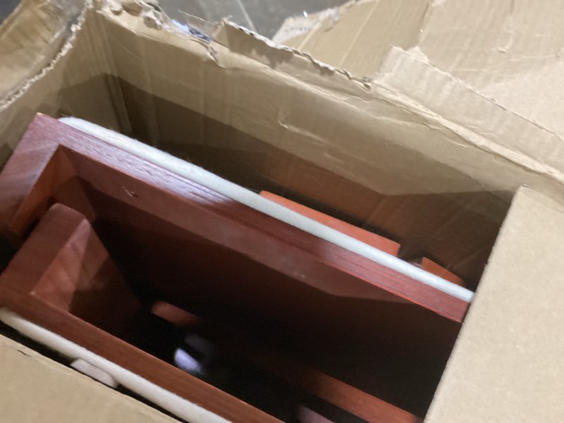 Condition photo showing As Is for petsafe cozyup bed ramp - supports pets back & joints - high traction carpet surface - furniture-grade wood - cherry or white finish - heavy duty bed access ramp - cherry cherry ramp