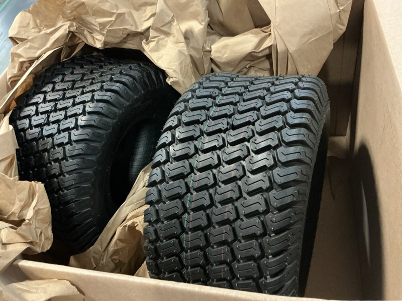 Condition photo showing New/Like New for n766 bias tire - 18x8nhs50-8 | lawn mower & garden tractor all season traction 4 ply bias construction black sidewall tire 2 pack