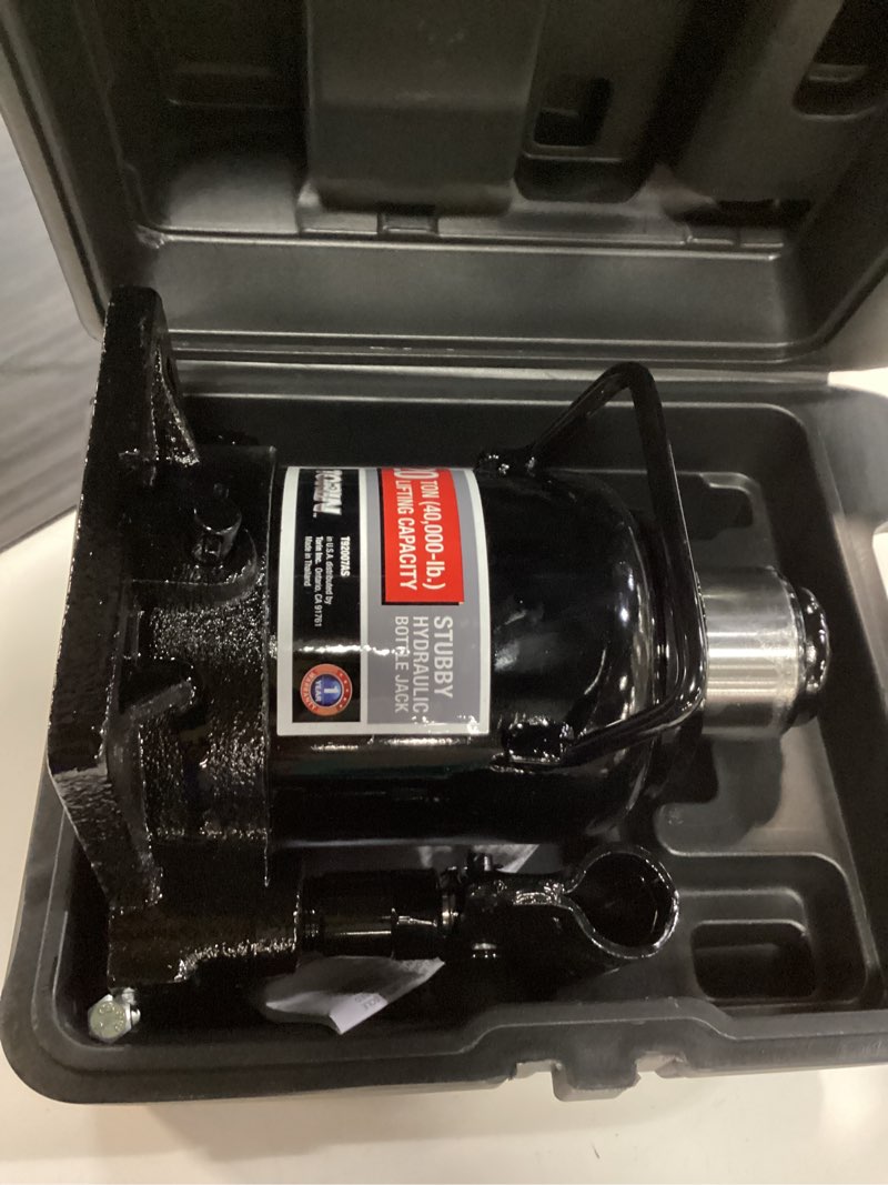 Condition photo showing New/Like New for torin black 20-ton steel hydraulic bottle jack