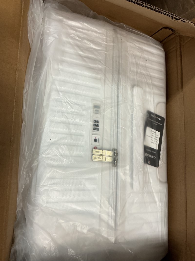 Condition photo showing New/Like New for 28 inch luggage hard shell suitcases, expandable travel checked luggage 28 inch, large check in luggage with spinner wheels cup holder charger built in lightweight suitcase, white expandable 28 inch white