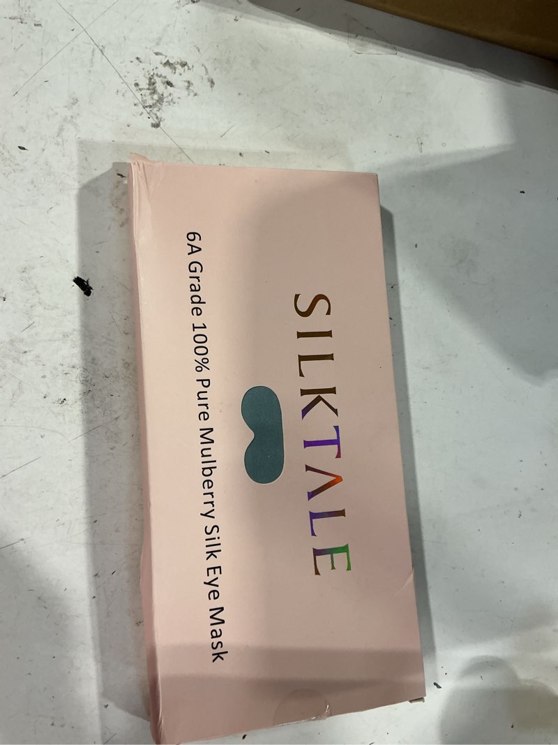 Condition photo showing New/Like New for mulberry silk blackout adjustable sleep eye mask for men/women travel plane,pale blue