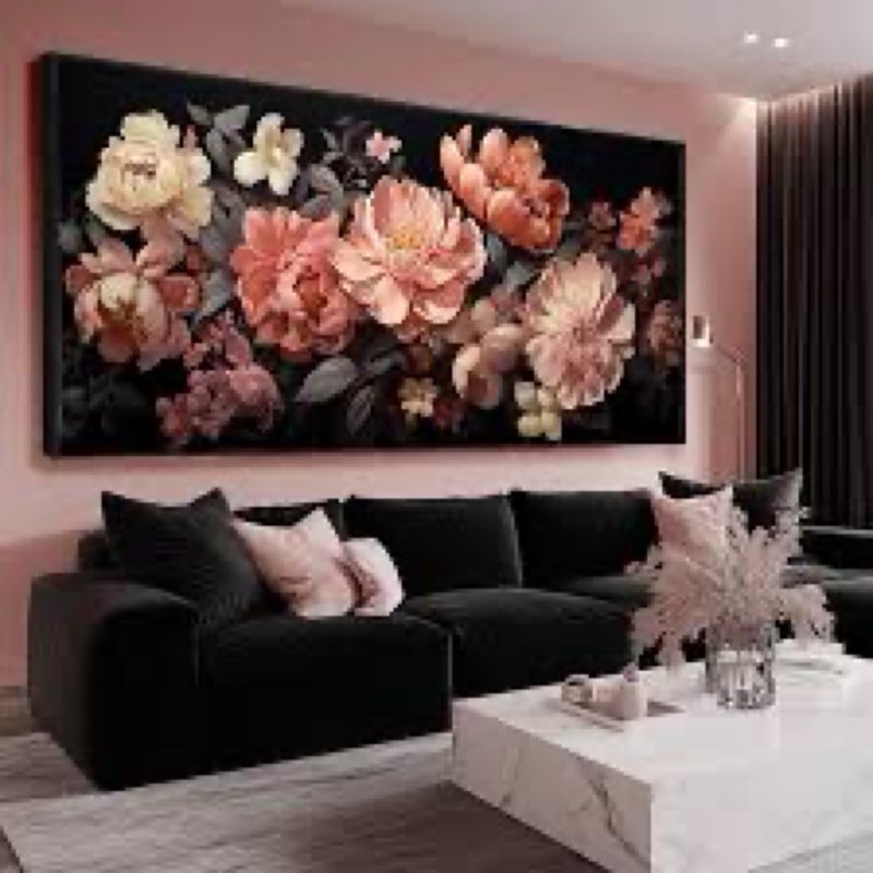 yiijeah wall art for living room fower bedroom floral canvas framed prints pictures colorful wall de