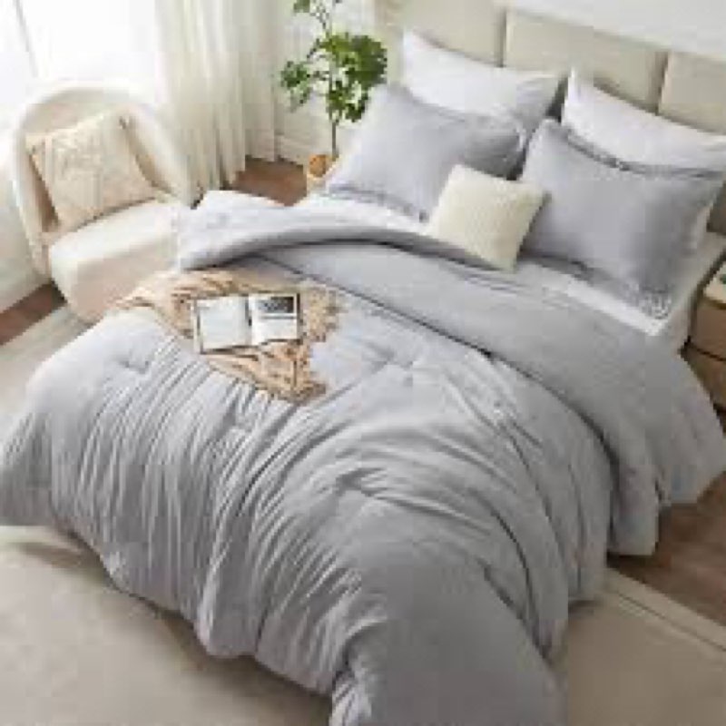 Miryana comforter set full/queen, light gray