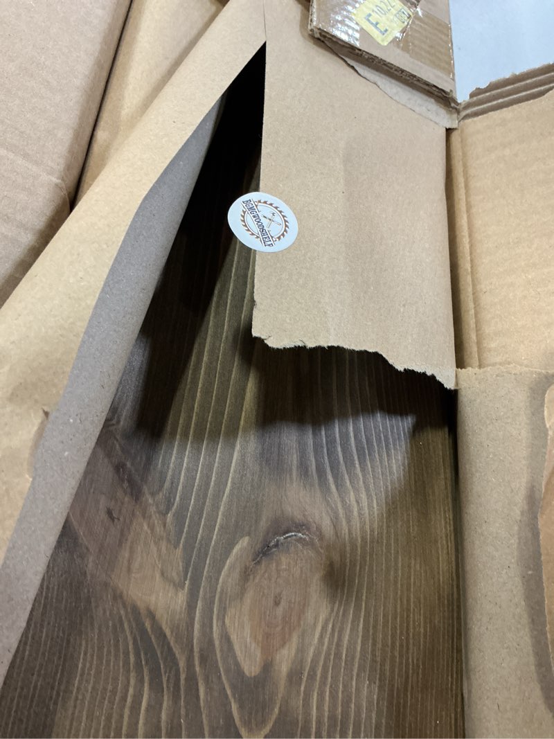 Condition photo showing Good Condition for bgmg small wood floating shelves 8 inch set of 2, rustic wooden wall mount shelves for bathroom living room bedroom kitchen farmhouse -8x6.7x1.25 inch- dark walnut dark walnut 8 inch