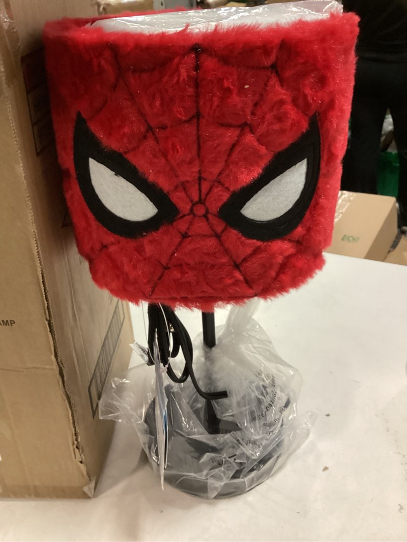 Condition photo showing Good Condition for Spiderman Soft Plush Kids  Table Stick Lamp Light  Plug-In  15   Red