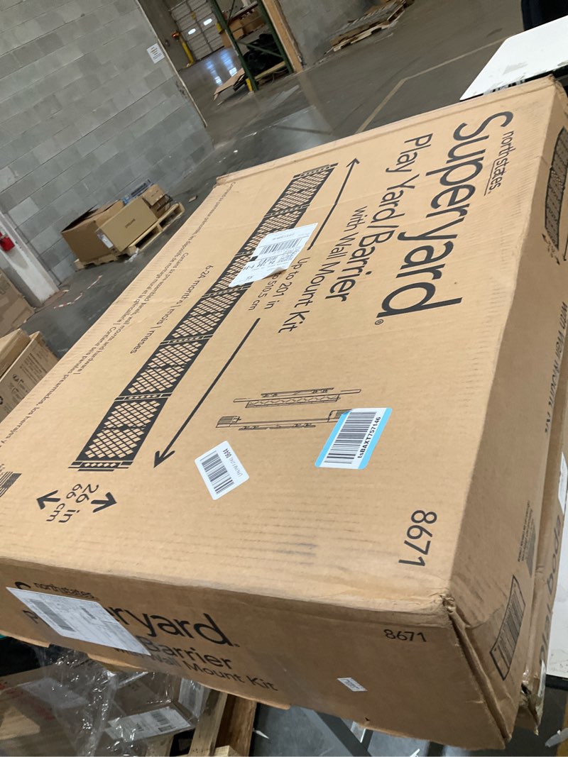 Condition photo showing Good Condition for Toddleroo by North States - Superyard Duo Extra Wide Baby Gate & Play Yard: 6 Panel Playpen - Included Wall Mount Kit - Made in USA - 38.5 to 201 Inches W - 26 Inches T - Light Gray Light Gray 26 Inch