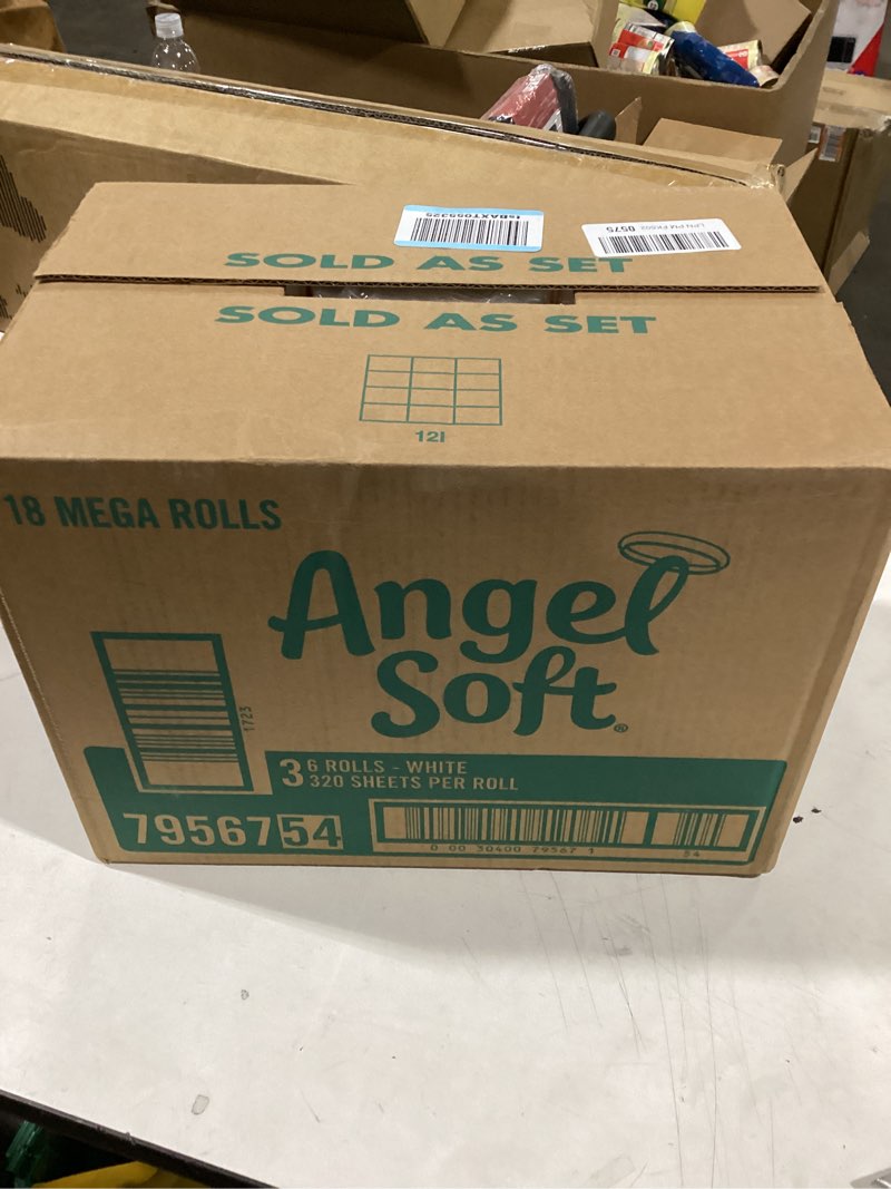 Condition photo showing New/Like New for Angel Soft Toilet Paper, 18 Mega Rolls = 72 Regular Rolls, Soft and Strong Toilet Tissue Mega 320 Sheet (Pack of 18)