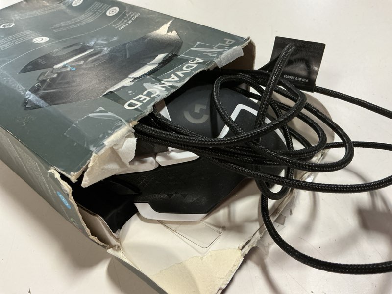 Condition photo showing As Is for logitech g502 hero special edition high-performance wired gaming mouse, 25k hero sensor, 25600 dpi, rgb, adjustable weight, 11 programmable buttons, pc/mac - black and white g502 hero se