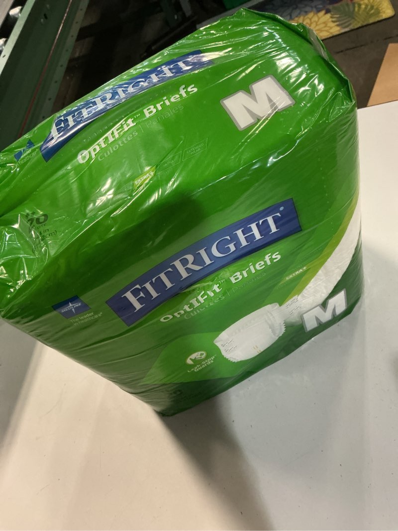 Condition photo showing New/Like New for FitRight Extra+ Adult Diapers, Disposable Incontinence Briefs, Leak-Proof Diaper, Absorbent Briefs For Men and Women, Maximum Protection, Medium, 32 – 44 in, 20 briefs per bag 20 Count Medium