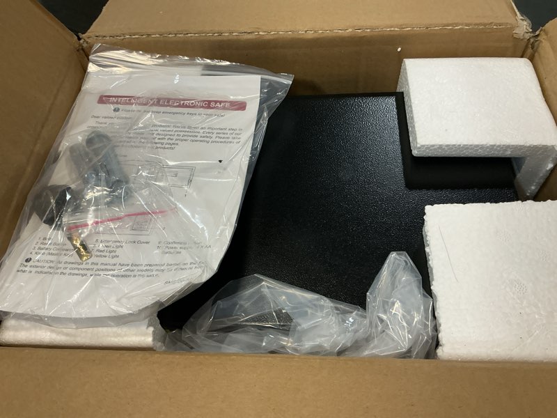 Condition photo showing Good Condition for small safes for home use, digital security safe box with combination lock, spare keys and removable shelf, steel lock box money safe for document cash medicine valuables 12.2" w x 7.87" d x 7.87" h 0.8 cub
