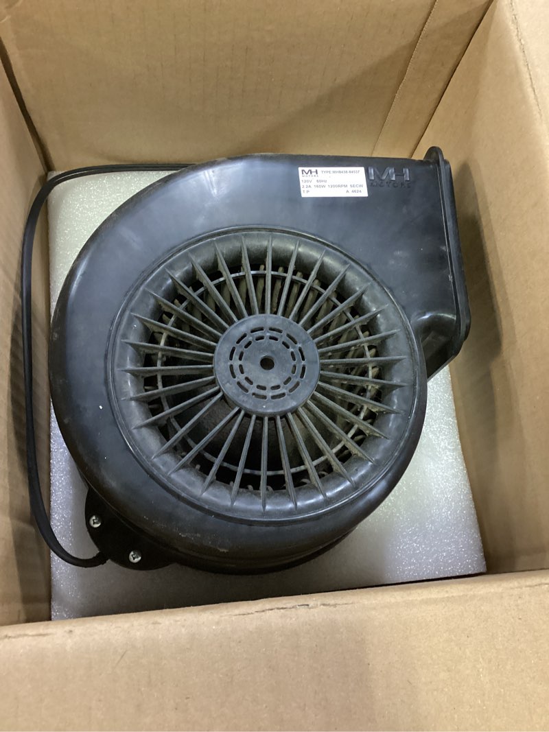Condition photo showing As Is for Authentic Quadra-Fire Convection Blower Room Air Fan Motor Assembly, Genuine OEM, for Mt Vernon E & Trekker Pellet Stoves