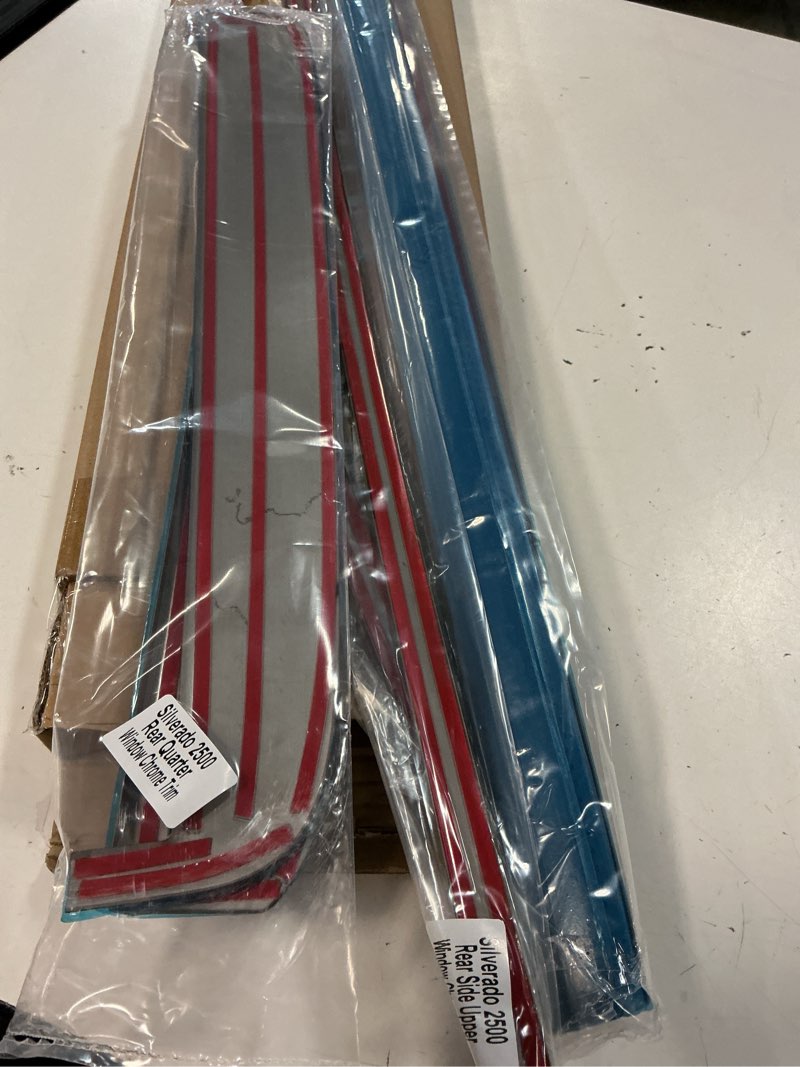 Condition photo showing Good Condition for stainless steel window trim chrome delete for silverado 2500hd 3500hd crew cab 2020-2025 black window trim blackout kit 2500hd/3500hd