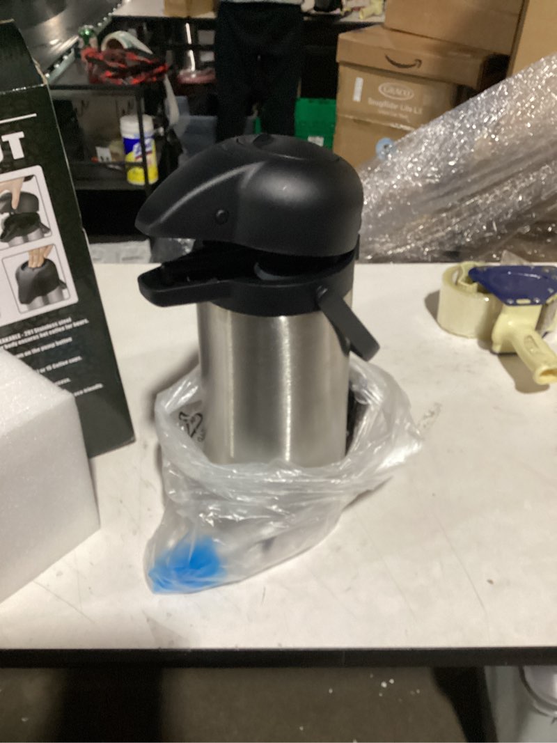 Condition photo showing Good Condition for Coffee Carafe for Keeping Hot - 102oz/3L Airpot Coffee Dispenser with Pump - Insulated Stainless Steel Hot Beverage Dispenser for Parties - Thermal Carafe for Hot Drinks Water Tea Chocolate 102 Ounces 1 Pack