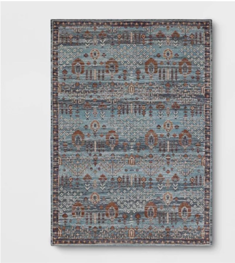 5'x7' woven flatweave area rug blue - threshold